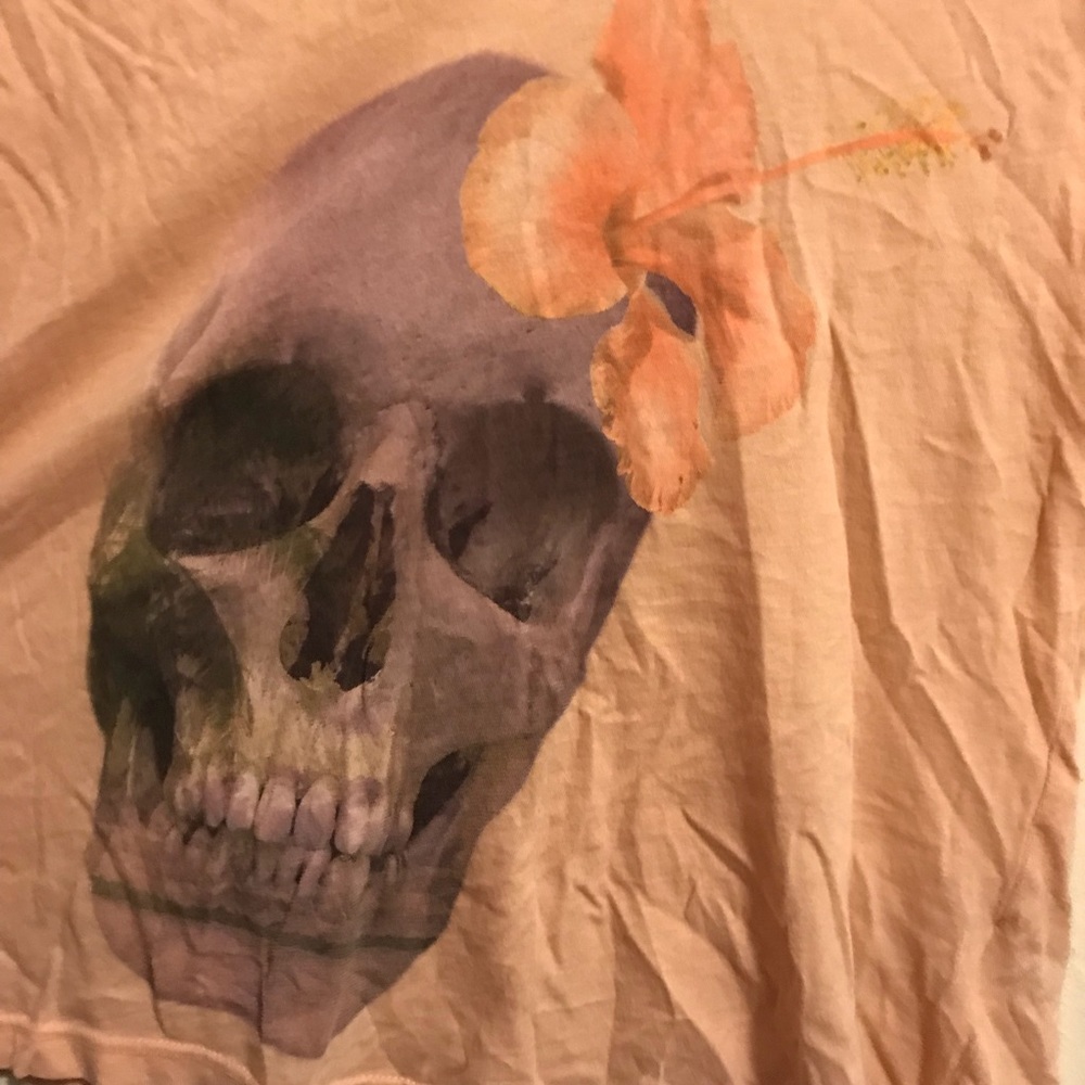 Purple and Peach Wildfox v neck skull tee